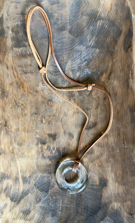 Clear glass bottle necklace